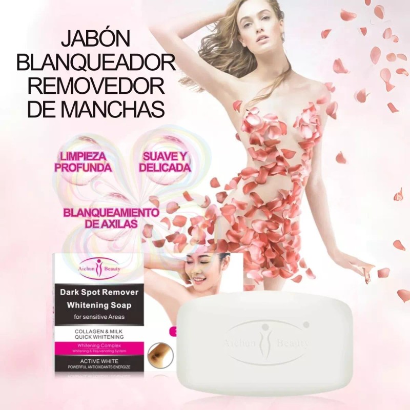 Aichun Jabón Aclarado Axilas Rodillas Zonas Íntimas Leche Colageno