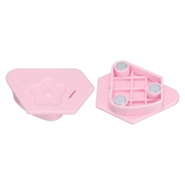 sourcing map 2Pcs Magnetic Seam Guide for Sewing Machine, 6cm Polygonal Hemmer Guide with Scale, Magnet Hem Gauge for Universal Sewing Supplies and Accessories, Pink