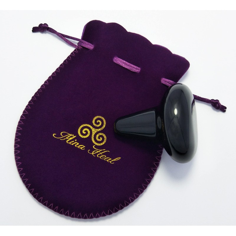 Mushroom Shape Trigger Point Massager Made of Obsidian Gemstone for