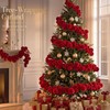 12ft Large Velvet Christmas Ball Garland Ornament, Red