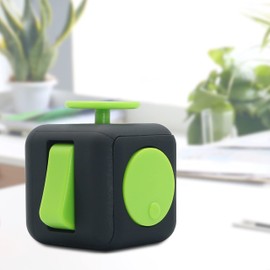 Appash Fidget Cube Stress Anxiety Pressure Relieving Toy Great for Adults and Children[Gift Idea][Relaxing Toy][Stress Reliever][Soft Material] (Black & Green)