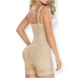 M&D 0066 Fajas Colombianas Reductoras Backless Body Shaper Girdles for Women Beige L