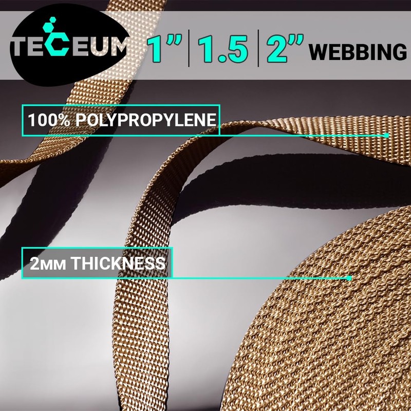 TECEUM 38 mm Webbing – Tan – 9 m –