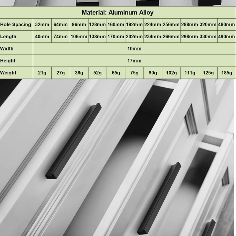 Qrity L 90° Kitchen Handles, Black, Cupboard Door Handle, Pull