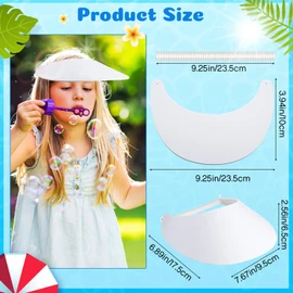 Funnysoft 24 Pcs DIY Foam Sun Visors for Women White Golf Visor Adjustable String Sun Visor Hat Tennis Visor for Men Outdoors