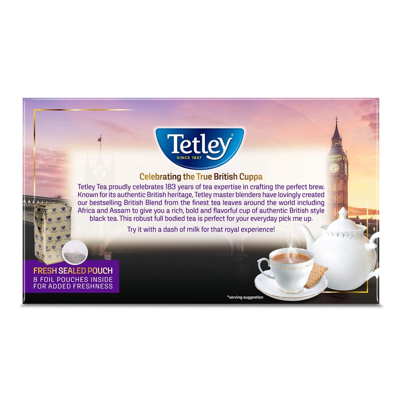 Tetley British Blend Premium Black Tea, 320 Teabags, Rainforest Alliance