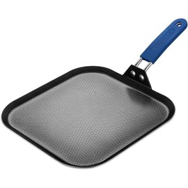 Inqibee 11 Inch Hybrid Nonstick Square Griddle Pan, Flat Square Pancake Grill Pan, Tri-Ply Stainless Steel Skillet Griddle, Oven & Dishwasher Safe, Heat-Resistant Handle Cover (Royal Blue)