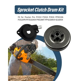eosorssa 501628301 3/8" Sprocket Clutch Drum Kit with Worm Gear & Oil Pump, Fits Poulan Pro P3314, P3416, P3816, PP4218A, P3516PR, PP3516AVX, P4018WT, PP4218AVX, 4218AVX - Replaces 530057905
