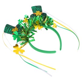 FRCOLOR St Patricks Day Top Hat Headband with Sequin Decoration Elastic Hair Band for Women Comfortable Fit Festive Appeal St Patrick's Day Accessories