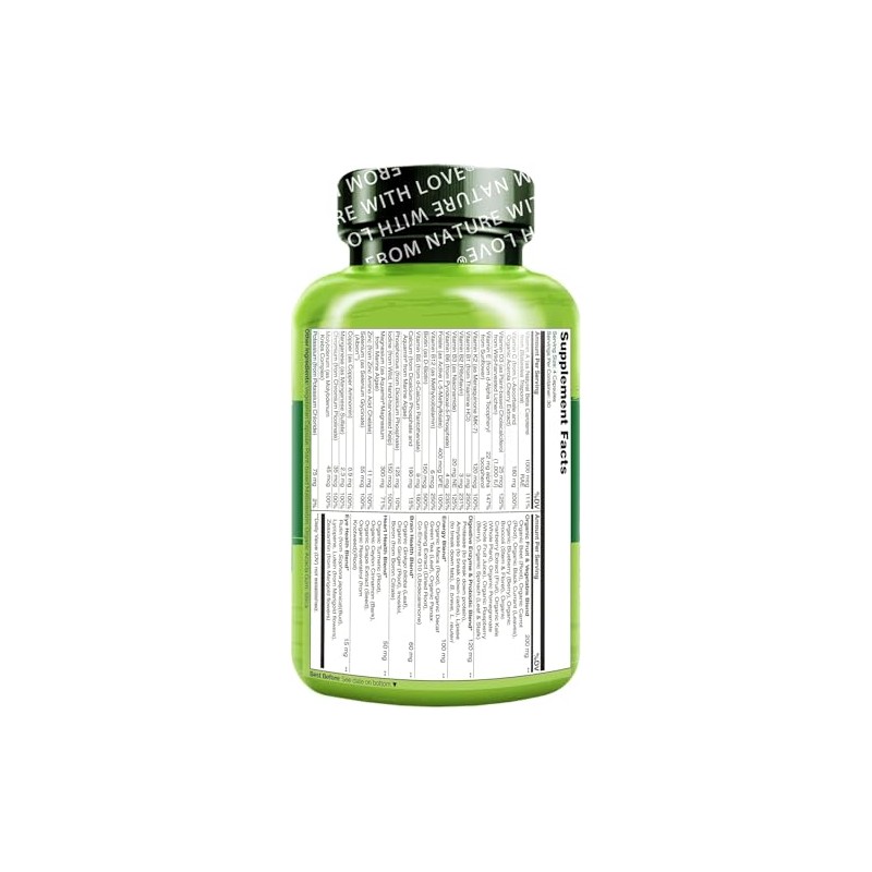 NATURELO Whole Food Multivitamin for Men | 120 Capsules |