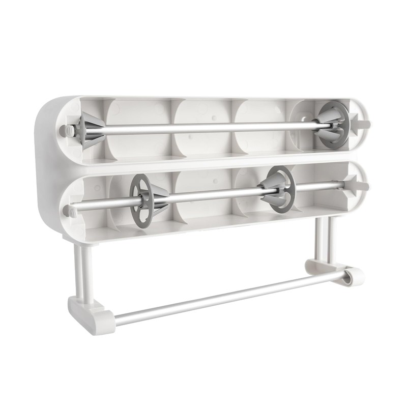 3-in-1 Wall Roll Holder Kitchen Roll Holder Cutting Dispenser for