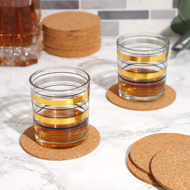VonkPeter 30 Pack Cork Drink Coasters Round 1/8" Thick-Home Bar