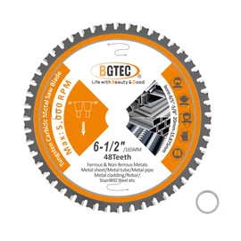 TCT Circular Saw Blade Metal Cutting Dics 165MM with 20MM Arbor, 48T Tungsten Carbide Tipped Circular Saw Blade for Metal Iron Stainless Steel BGTEC
