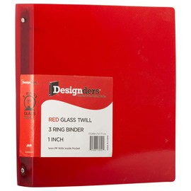 JAM PAPER Plastic 1 inch (25.4 mm) Binder - Red 3 Ring Binder - Sold Individually