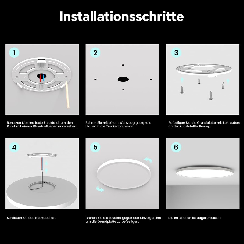 BAYHT LED Ceiling Light Flat 30 x 30 cm 21