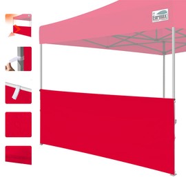 Eurmax USA Instant SunWall for 10x10 Pop up Canopy, Canopy Half Walls, Outdoor Instant Canopies,Canopy Tent Sidewalls,1 Pack Half Sidewall Only（Red）