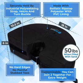 Gravipod Half-Round Umbrella Base Weight Bag - Up To 50 lbs.