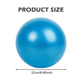 Mini Pilates Ball with Inflatable Straw, 9 Inch Exercise Ball Ideal for Yoga Exercise Pilates Physical Therapy Stretching Core Fitness, Anti-Burst Non-Slip, Stability