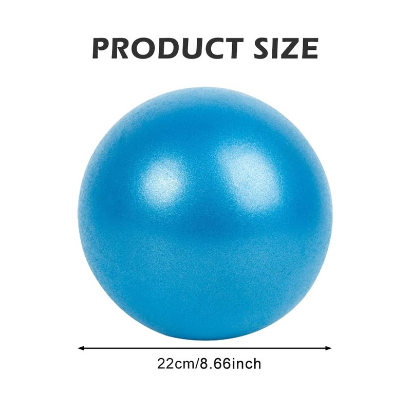 Mini Pilates Ball with Inflatable Straw, 9 Inch Exercise Ball