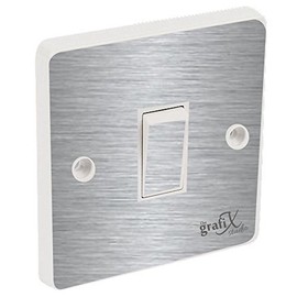 the grafix studio Brushed Silver Light Switch Sticker Vinyl/Skin cover