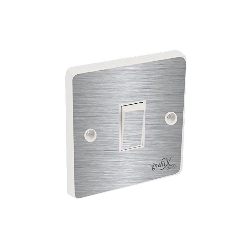 the grafix studio Brushed Silver Light Switch Sticker Vinyl/Skin cover