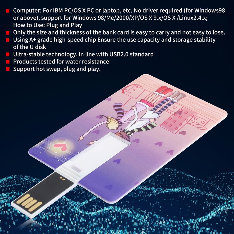 Card U Disk Portable Cartoon USB2.0 Flash Drive Computer Data