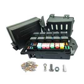 TIERXIALY Relay Fuse Block with 10 Pack 5 Pin 30A Relays Slots and 40 ATC/ATO Fuse Slots Universal Relay Box 12V-24V On/Off Switch Panel for Car SUV Truck