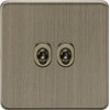 Knightsbridge 10AX 2G 2-way Toggle Switch - Antique Brass