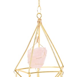 Sun Moon Wind Chimes Colorful Crystal Hanging Pendant Porch Decoration for Home Garden Party Wedding Engagement Rose Quartz