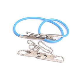 OdontoMed2011® Pack of 2 Pieces Dental Ball Chain Clips Flexible Napkin Holder. Autoclavable Napkin Clips, Towel Apron Bibs Chain Set of 2