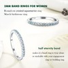 RANDES Aquamarine Rings for Women Eternity Band 925 Sterling Silver