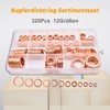 DIYoung 320pcs Copper Sealing Rings Assortment Flat Washers Set Locking