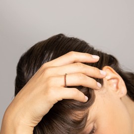 PAVOI 14K Gold Plated Sterling Silver Colored CZ Stones Stackable Ring | Simulated Diamond Eternity Bands for Women, 9, Yellow Gold, garnet - yellow gold