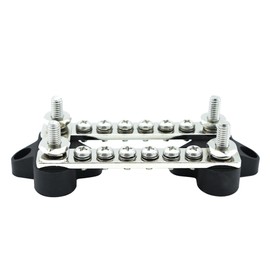 Dual Row Bus Bar Electrical Terminal Junction Box 12V 150A 4 Studs
