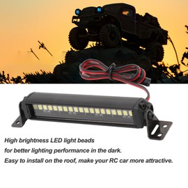 Light Strip, High Bright Single Row Aluminium Roof Light with 20 LEDs for 1/10 RC Crawler Car