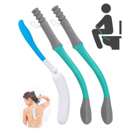 Extended Reach Butt Wiper Set - Includes 2 Toilet Aids for Wiping Tool and Butt Cleaner Bath Brush Long Handle - Bottom Buddy Wiping Aid for Disabled,Elderly,Pregnant（3 Pack）