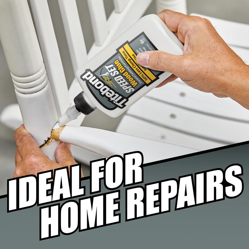 Titebond Speed Set Wood Glue, Fast Set Time, 15-Minute Clamp,