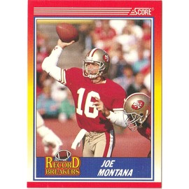 1990 Score Football Record Breaker Joe Montana 49ers Card #594 WN17
