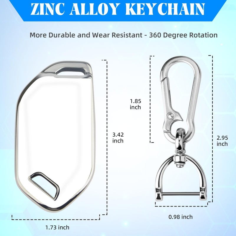 QBUC for KIA Key Fob Cover with keychian,TPU Protection Key