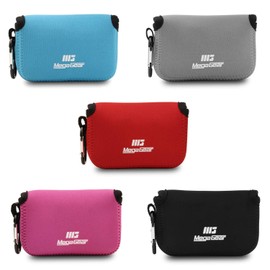 MegaGear Panasonic Lumix DC-ZS200, TZ200, Leica C-Lux Ultra Light Neoprene Camera Case, with Carabiner – Blue