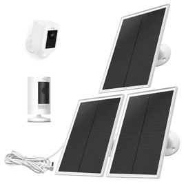 OuOudoit Ring Camera Solar Panel, Compatible with Ring Stick Up Cam Battery, Ring Spotlight Cam Battery, Not for Spotlight Plus/Pro, Waterproof, 6W Fast Charging, DC3.5mm Plug (3Pack)