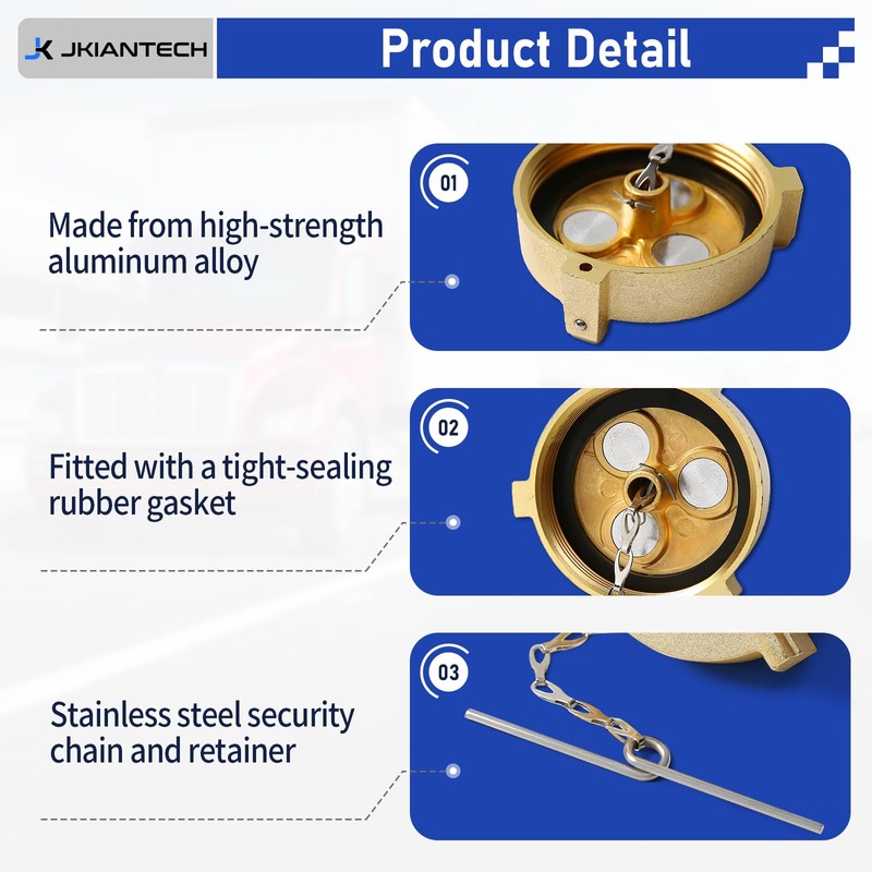 JKIANTECH Non-Locking Saddle Tank Fuel Cap Female, Fits for Ford
