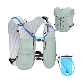ECOHUB Running Hydration Vest Backpack,Lightweight Breathable Pack with 2L Water Bladder Bag Daypack for Hiking Trail Running Cycling Race Marathon for Women Men (Green)