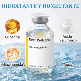 Sérum Facial Colágeno y Péptidos, 40ml, Con Hilo de Oro, Hidratante y Reafirmante, Para Mejorar Arrugas, Líneas Finas y Piel Apagada, Apto para Todo Tipo de Piel
