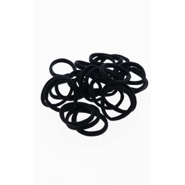 Sophi 48 Seamless Black Rollover Elastics Bands Bundle | Hair Styling Accessories Ponytail Holders