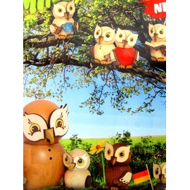 Kuhnert - Dekoration/Holzfigur - Mini Eule Weihnachtsmann - ca. 7cm - Made in Germany