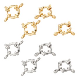 UNICRAFTALE 8Pcs 2 Colors Stainless Steel Spring Ring Clasps 12.5mm Inner Smooth Round Clasps Surface Spring Ring Clasps Jewelry Clasp Clasp Connector for DIY Jewelry Making