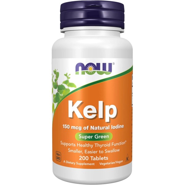 Branded NOW Kelp 200 Count Iodine Supplement 150 mcg Supports