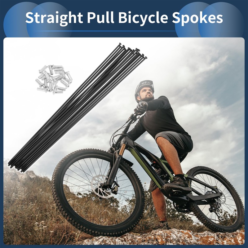 INFINAUTO 20 Set 14G Straight Pull Bicycle Spokes 221mm Straight