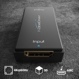 KabelDirekt – HDMI 2.0 active repeater/signal amplifier (UHD 4K/60Hz, HDR, YUV 4:4:4, max. 50m range, HDCP 2.2, female-female, black)